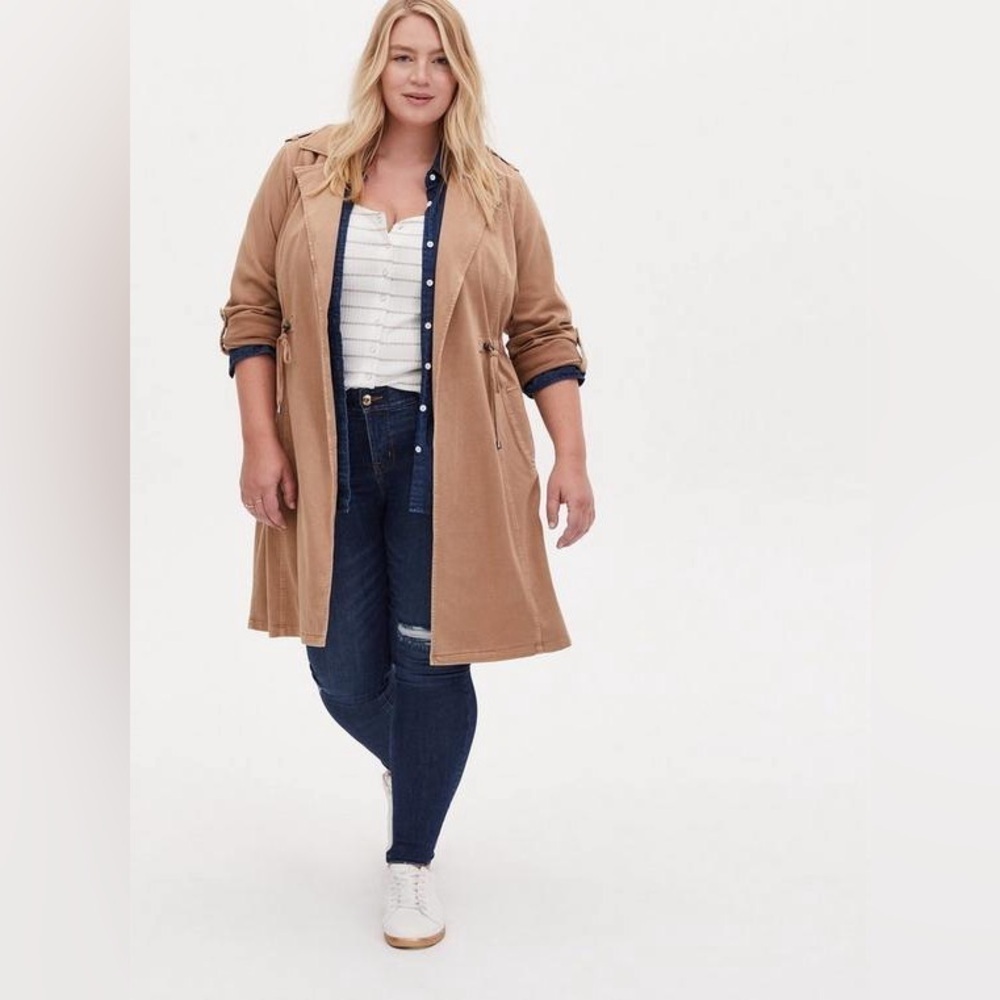 Torrid Twill Drape Front Trench - Size 18/20 (2)